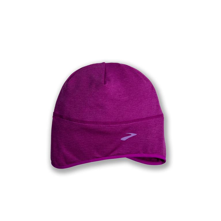 Brooks Notch Thermal Beanie - Mens Running Hat - Heather Magenta (34610ITAO)